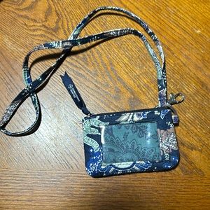 VERA BRADLEY Java Navy Camo Lanyard & ZIP ID
